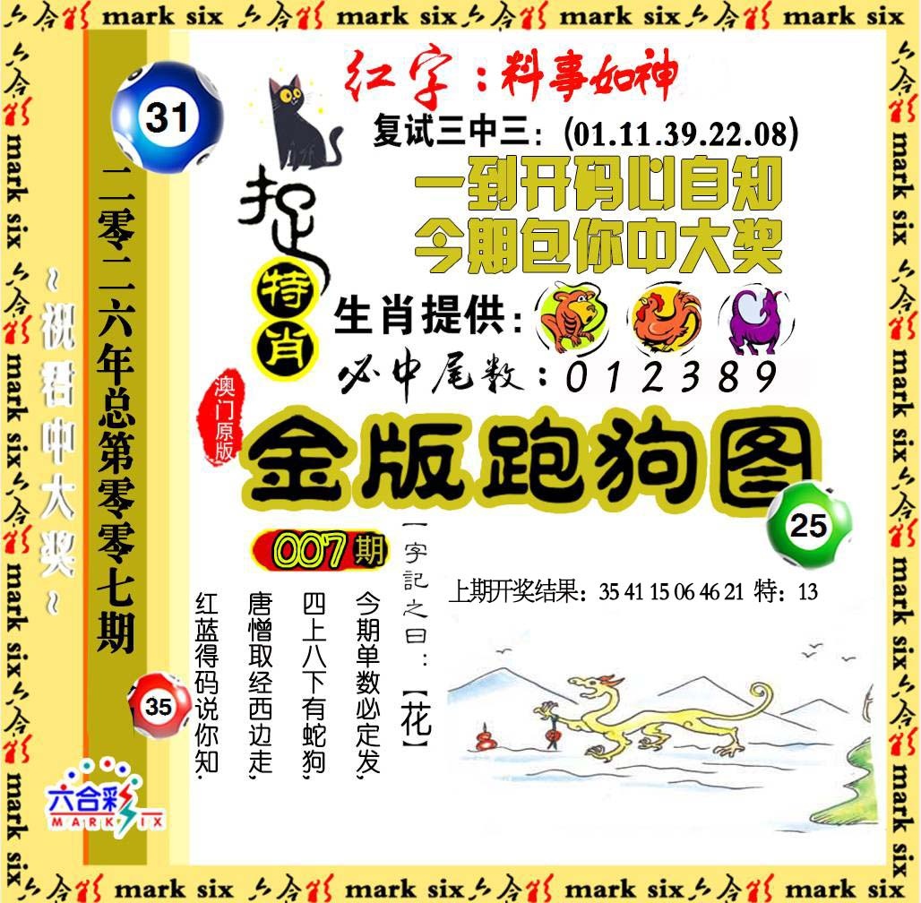 007期金版跑狗图[图]