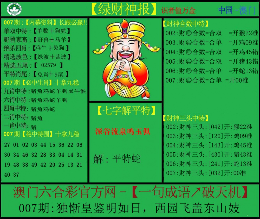 007期绿财神[图]