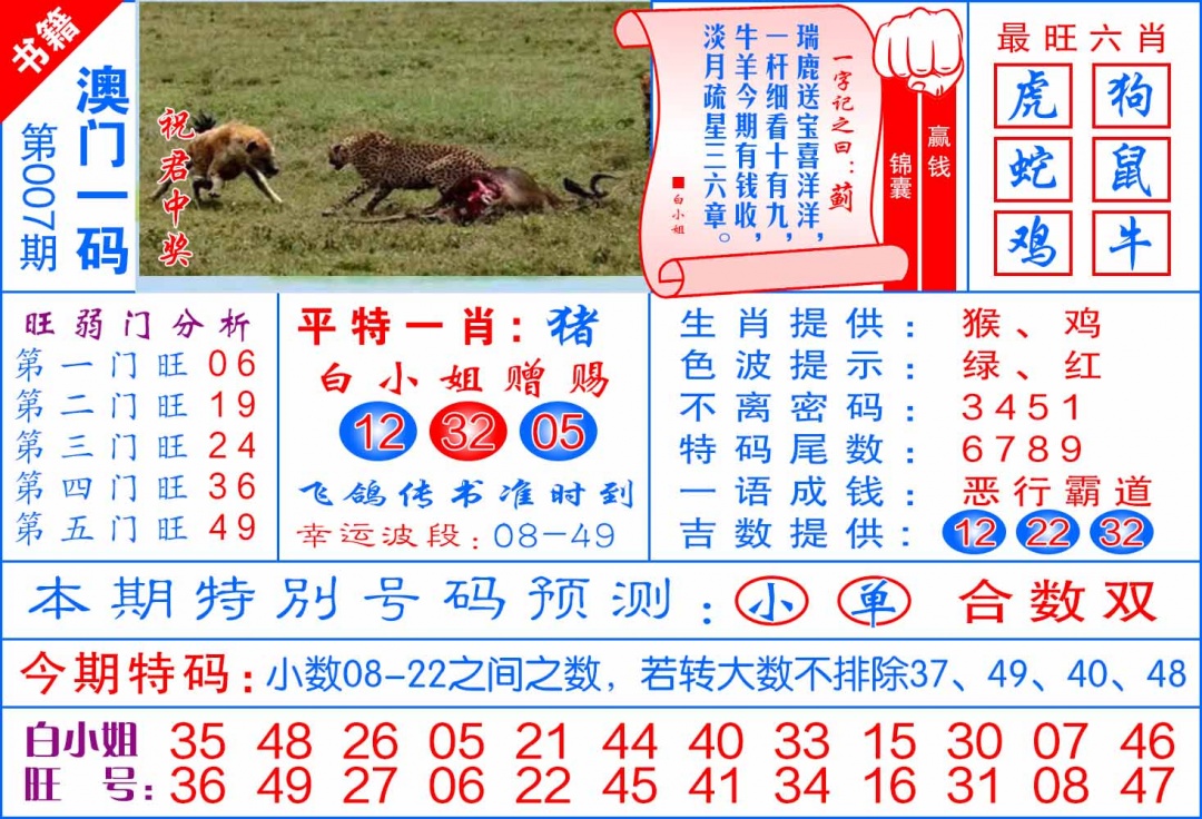 007期澳门飞龙宝典[图]