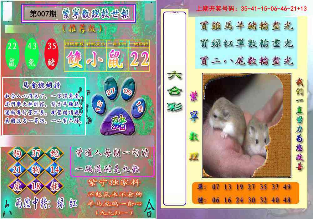 007期数理救世报[图]