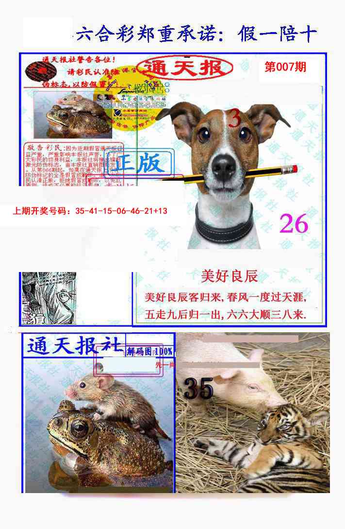 007期假一陪十通天报[图]