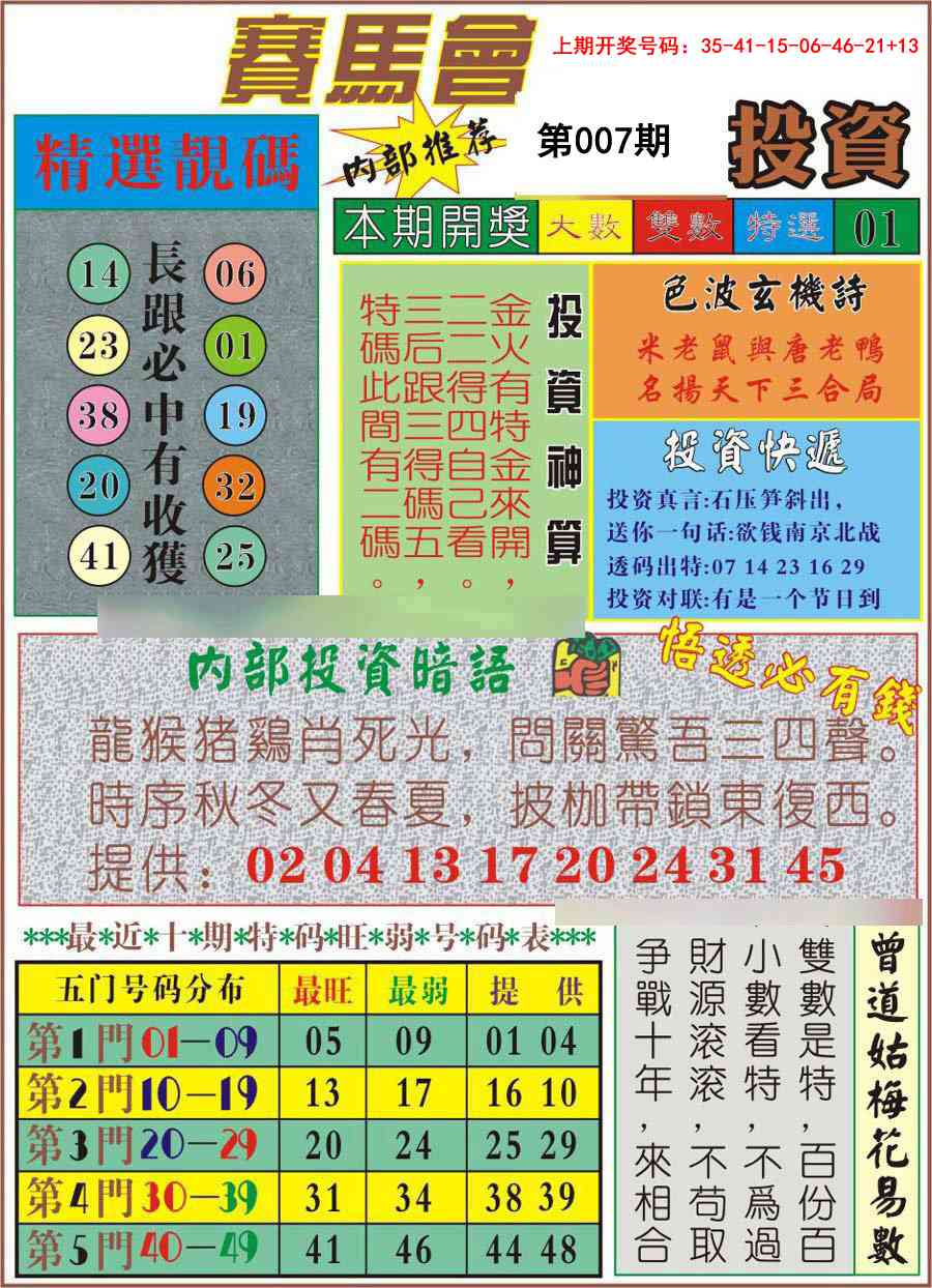 007期马会投资[图]
