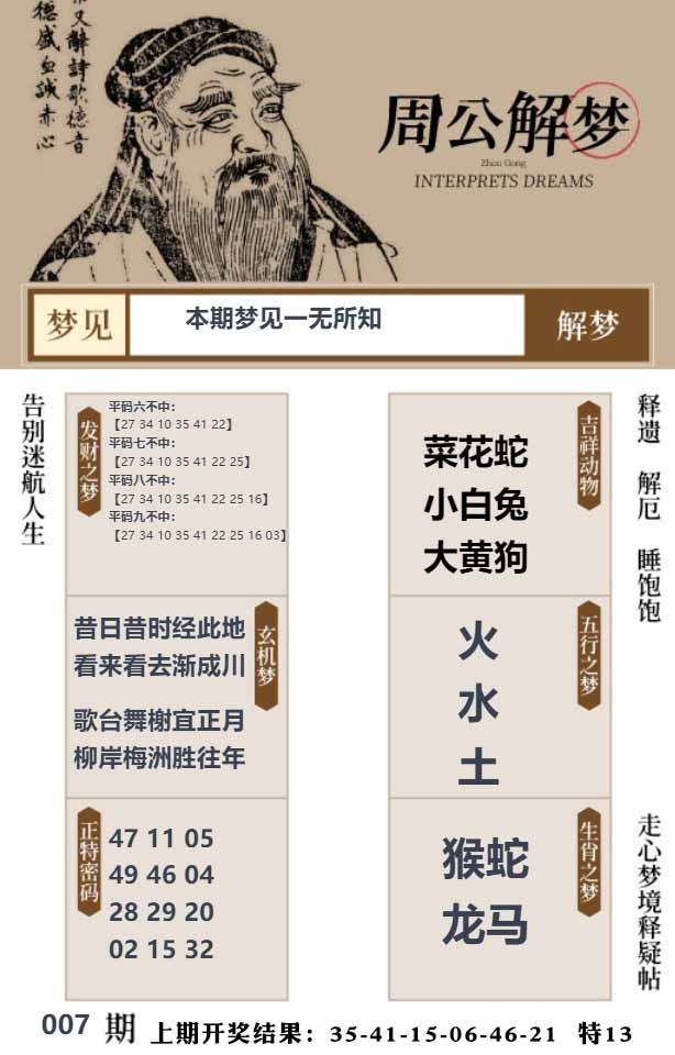 007期周公解梦贴[图]